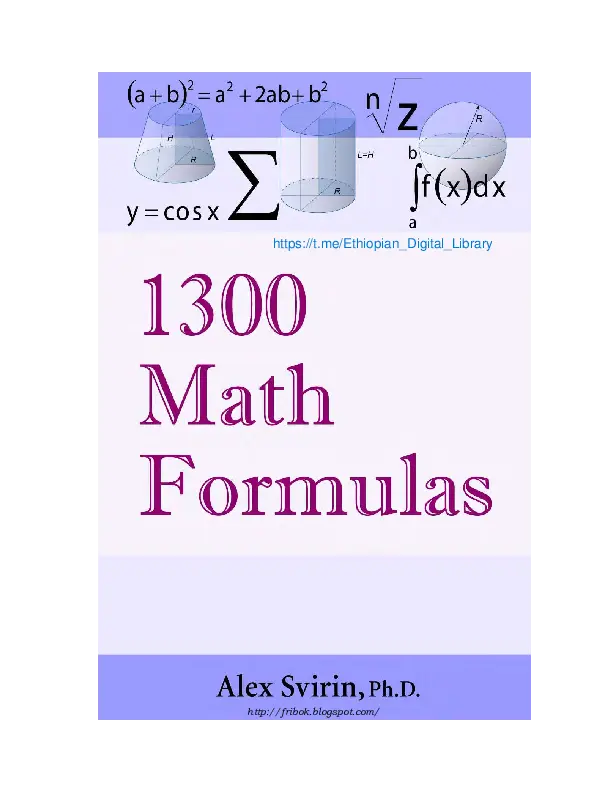 1300 math formulas by golden art