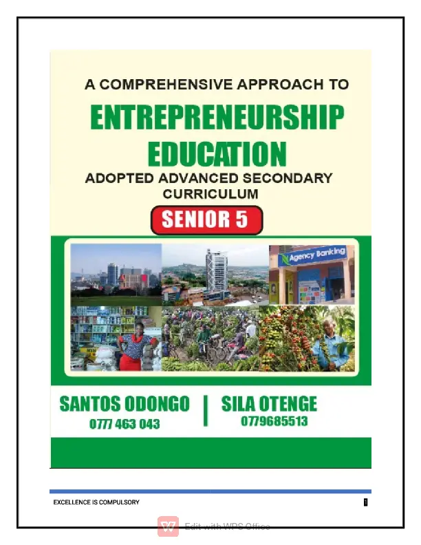 ACOMPREHENSIVEAPPROACHTO  ENTREPRENEURSHIPEDUCATION  ADVANCEDSECONDARYCURRICULUM