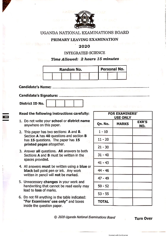 ple 2020 science