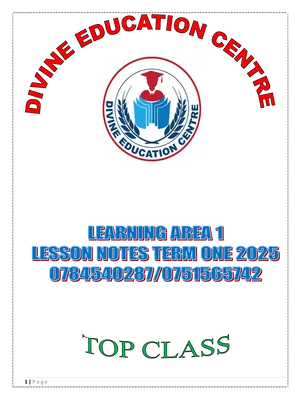top learning area 1 (social development) lesson notes term 1