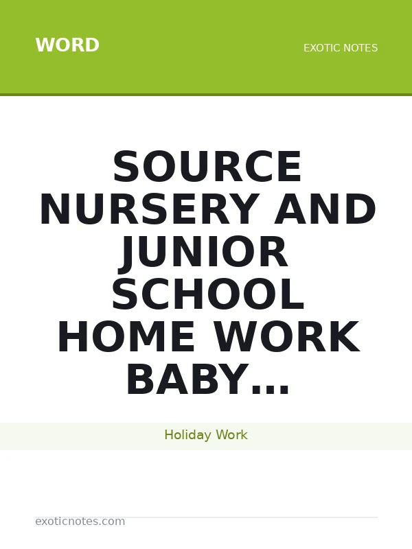 source nursery and junior school home work baby class