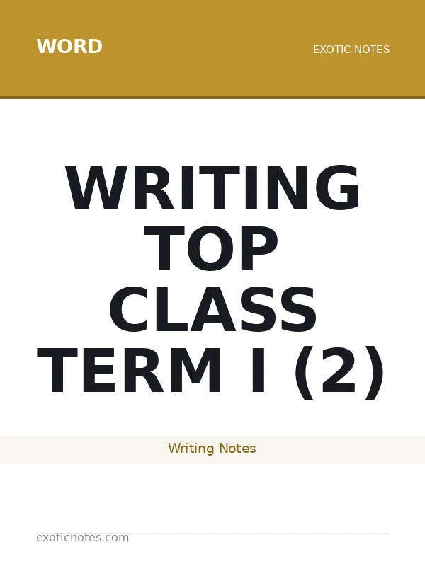 Writing Top Class Term I (2)