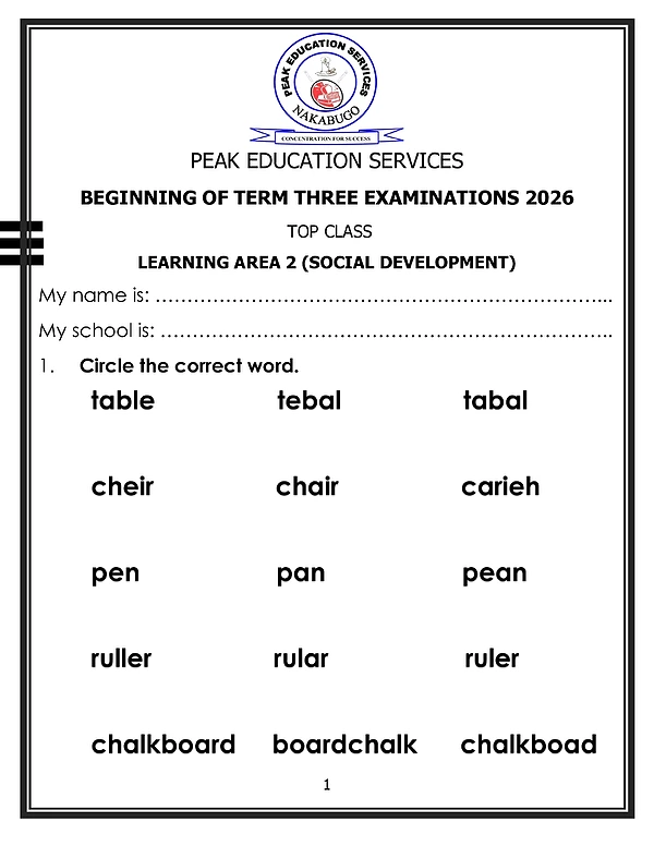 peak top class social development beginning of term iii 2026.
