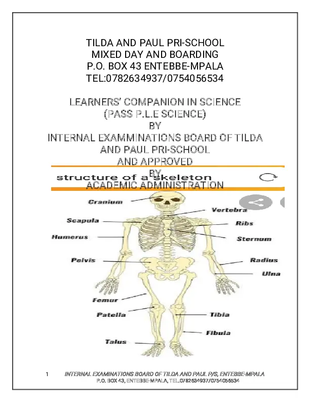 pamphlet of science questions to pass p.l.e - learners companion in science