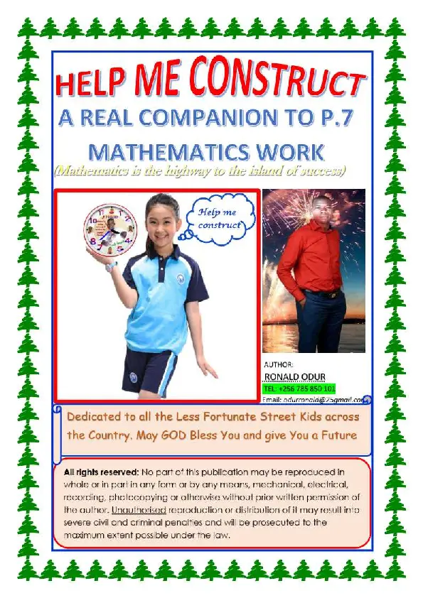 primary mathematics constructions booklet and bearing