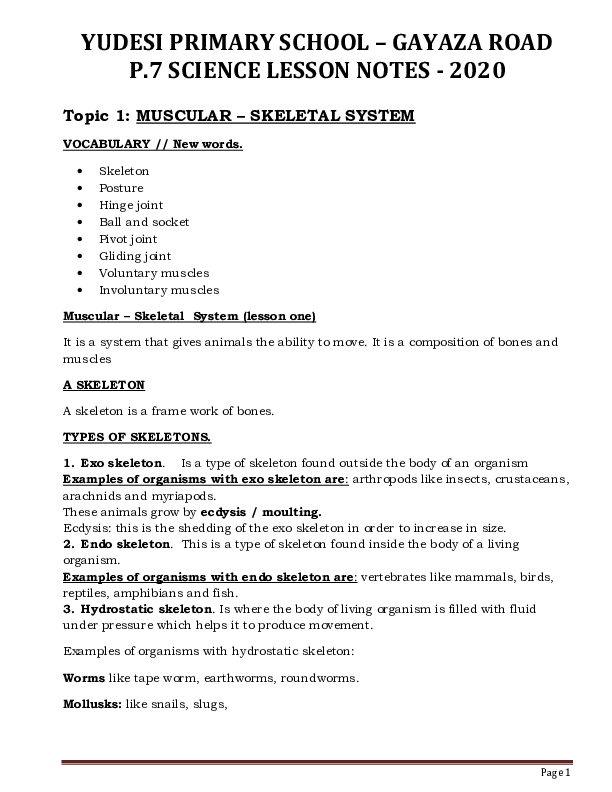 p.7 science notes term one