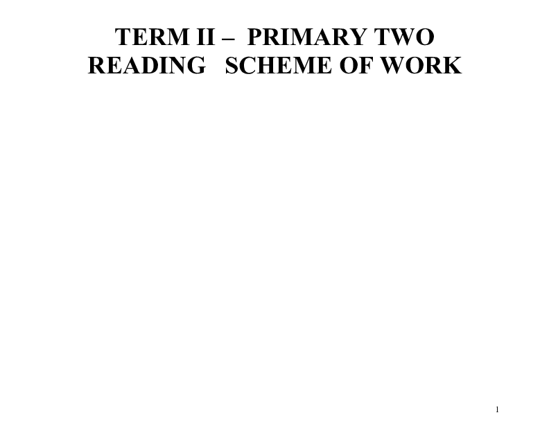 p.2 reading scheme of work term ii