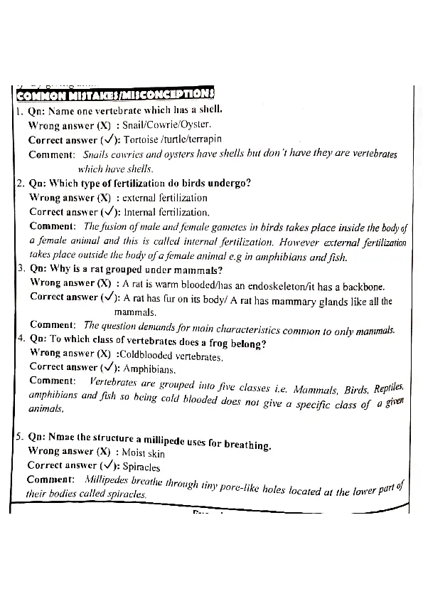 common mistakes and misconceptions in science