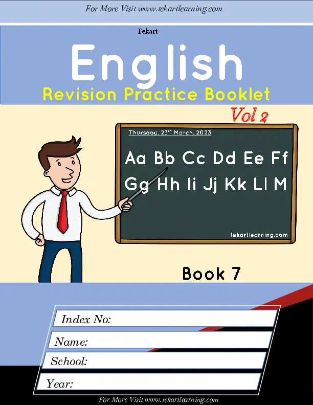 tekart learning p.7 english revision practice book volume 2