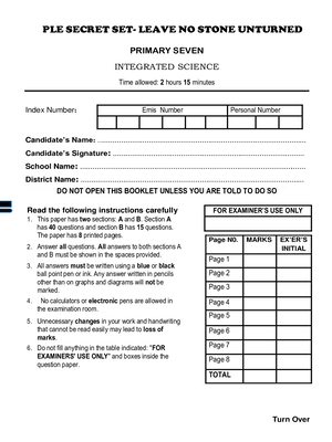 science pre ple secret set one - leave no stone unturned