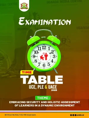 uneb time table ple, uce & uace 2025