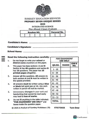 sure key pre ple unique series science exam