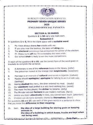 sure key pre ple unique series social english marking guide