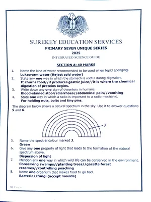 sure key pre ple unique series science marking guide