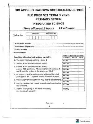 sir apollo kaggwa schools pre ple set 8 science