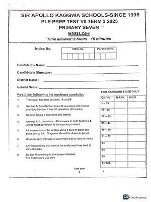 sir apollo kaggwa schools pre ple set 8 english