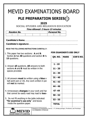 social studies sst with re exam for mevid ple preparation set 2