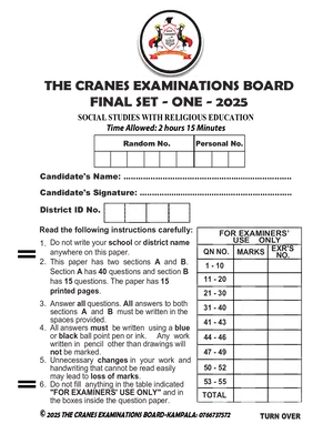 cranes examinations board pre ple final set 1 social studies & re