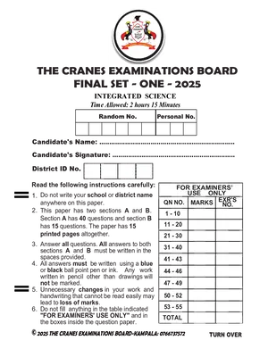 cranes examinations board pre ple final set 1 science