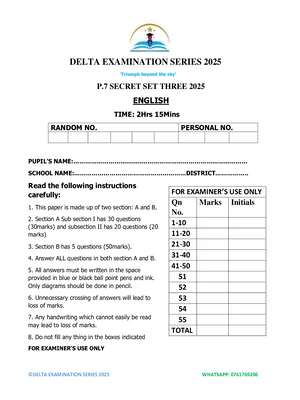 delta secret set 3 english paper