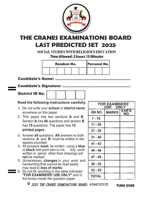 cranes exams board pre ple last predicted set social studies exam