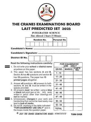 cranes exams board pre ple last predicted set science exam