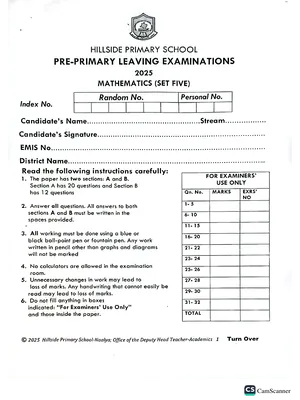 hillside pre ple 2025 set 5 full set mathematics, english, science and sst