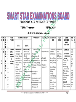 p.6 science scheme term one by out reach (oseb)