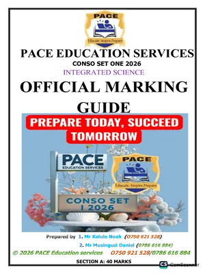 pace p7 science mid term 1 exam marking guide