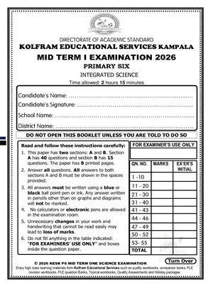 kolfram p6 science mid term i exam
