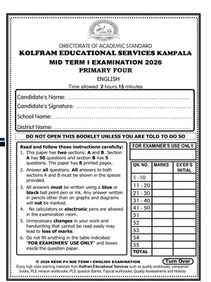 kolfram p4 english mid term i exam