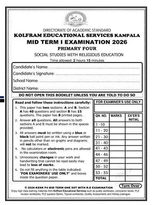 kolfram mid term i exams p4 sst with re