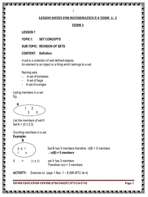 simplified p.4 primary four mathematics notes for term 1-3 full year
