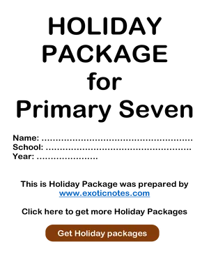 Holiday Package for Primary Seven P7 Term 1 - All Subjects