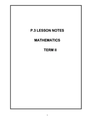 P.3 Mathematics Lesson Notes Term 2