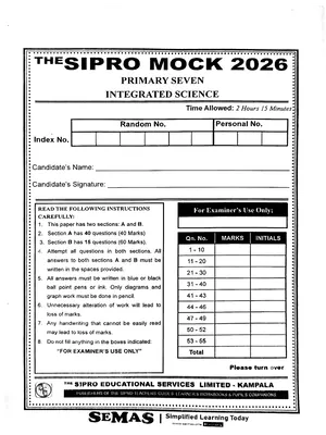 sipro p7 mock 2026 science paper