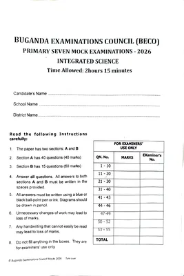 buganda mock science 2026