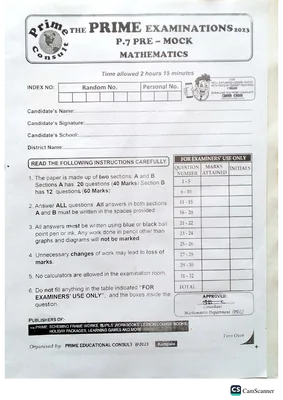 Prime Pre Mock 2026 Mathematics