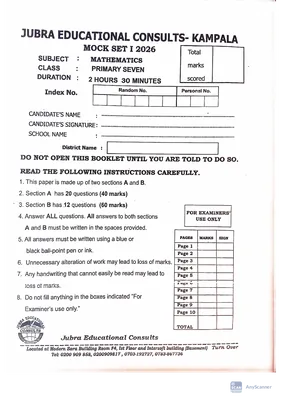 Jubra Mock Maths