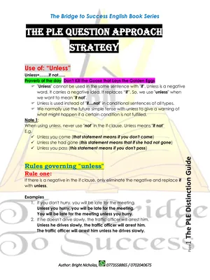 Bridge to Success English Books: USE of Unless