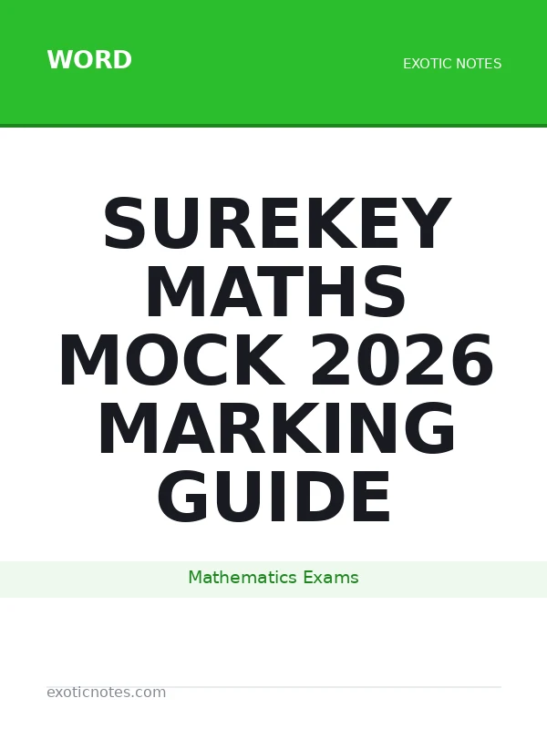 Surekey Maths Mock 2026 Marking Guide