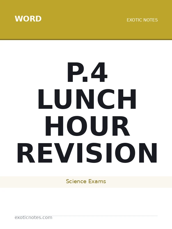 P.4 Lunch Hour Revision