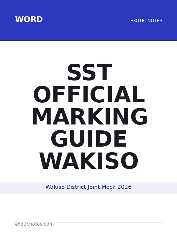 SST Official Marking Guide Wakiso