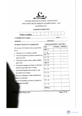 mathematics umta exams