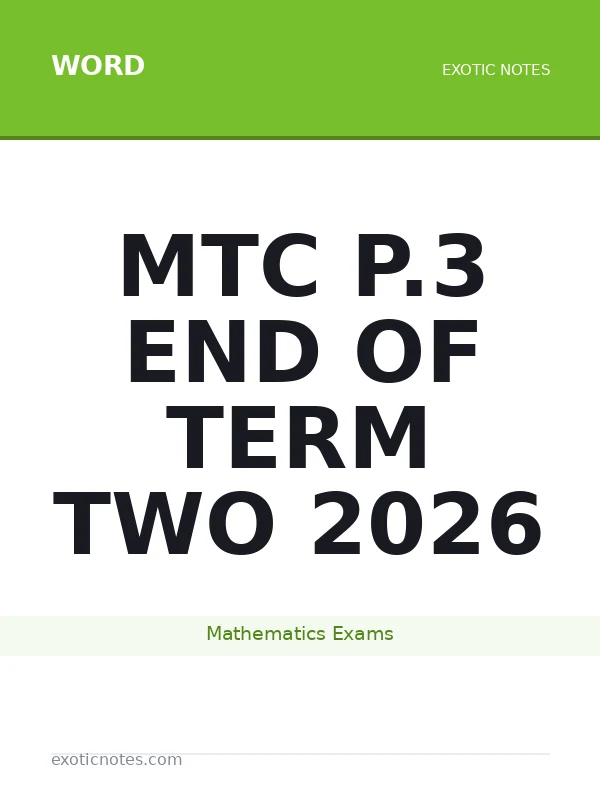 MTC p.3 End of Term Two 2026