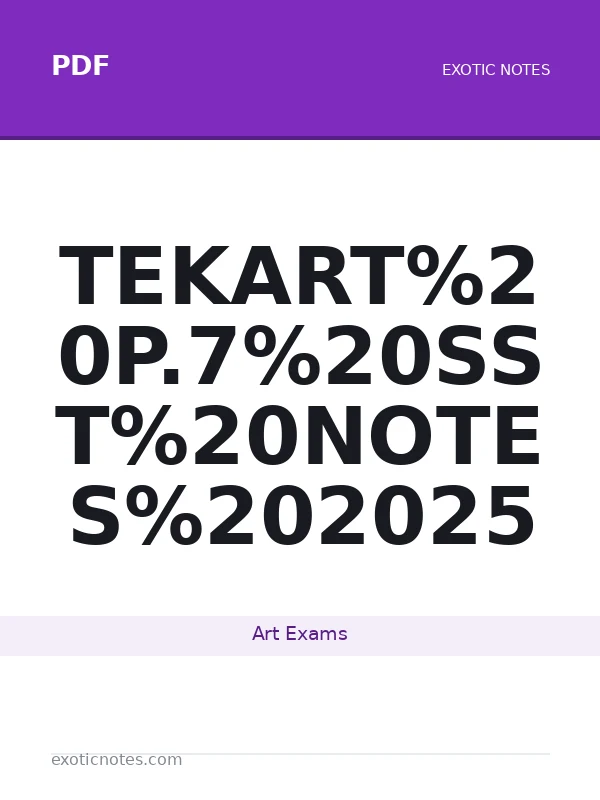 tekart learning p.7 sst notes