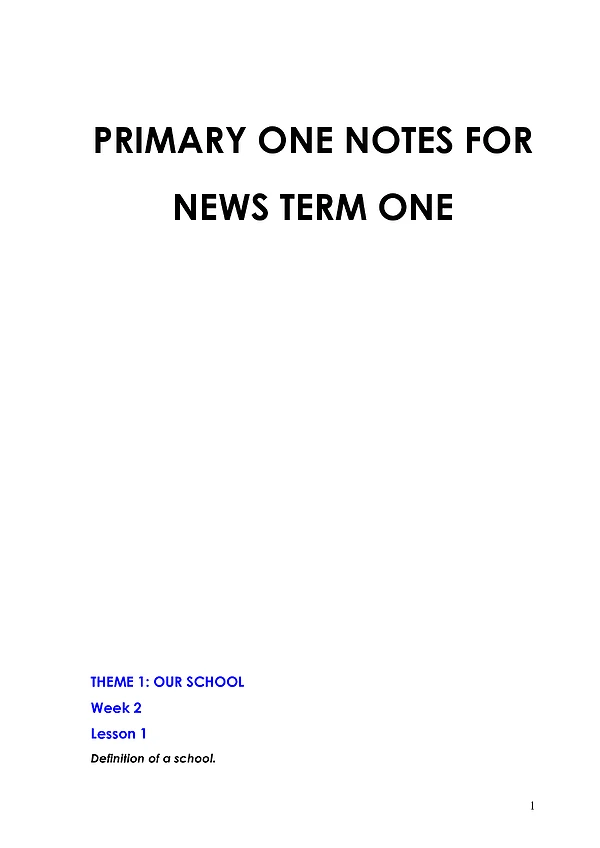 P 1 News Notes Term 1