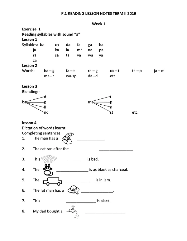 Reading Notes P 1 Term Ii