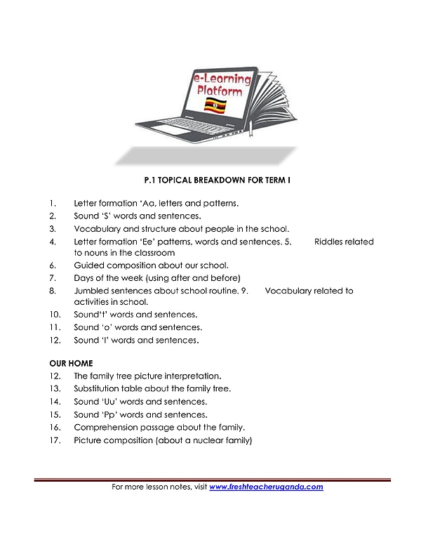 p.1 literacy all terms