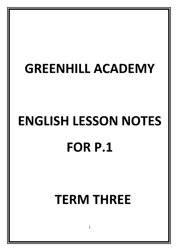 p 1english notes term3